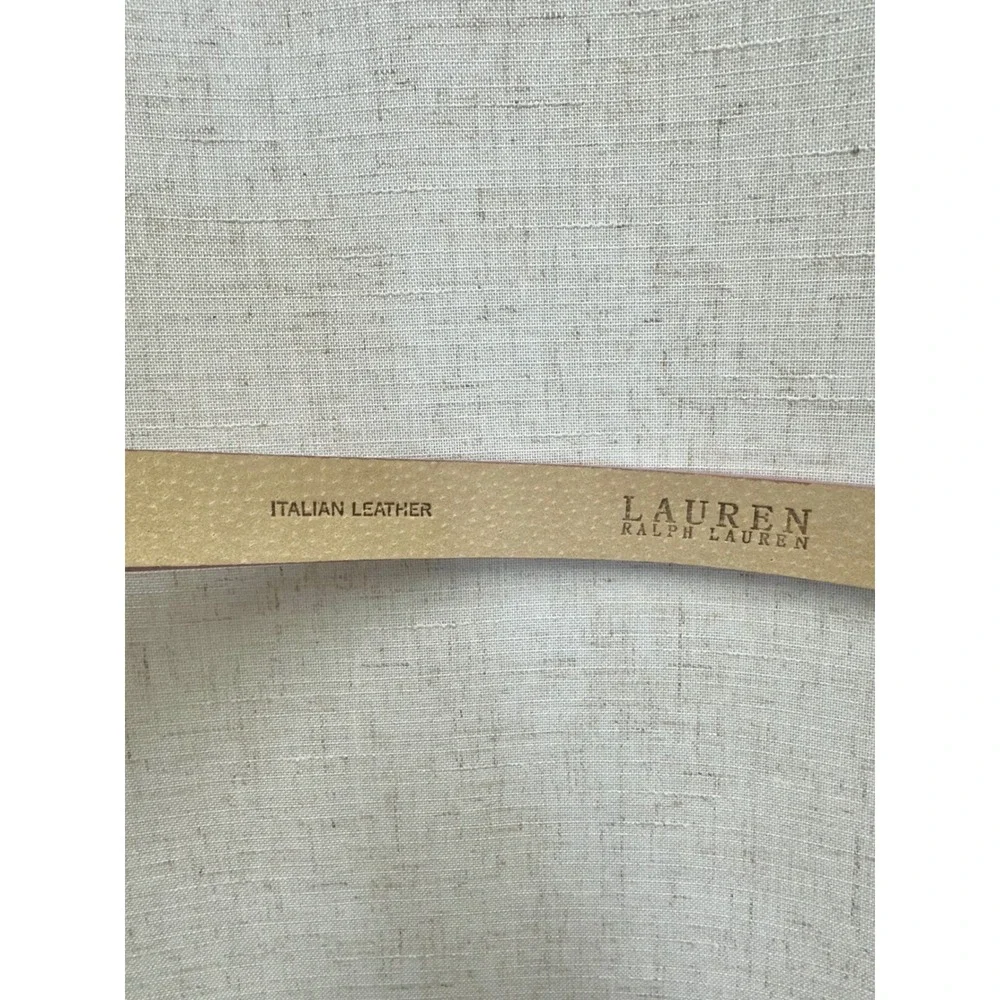 Lauren Ralph Lauren Italian Leather Purple Metal Bar Belt Adjustable L/XL Preppy